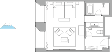 富士ビューデラックスツインルーム 間取り図